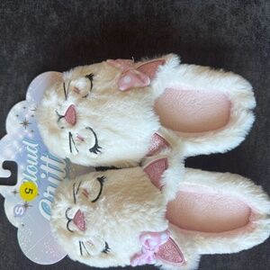Cloud Critters white kitty slippers